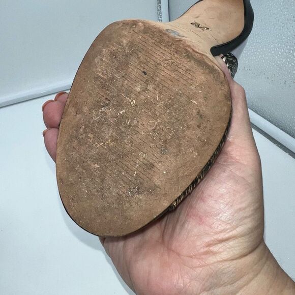 Vince Camuto T Strap Black and Metallic Pumps - Picture 8 of 9